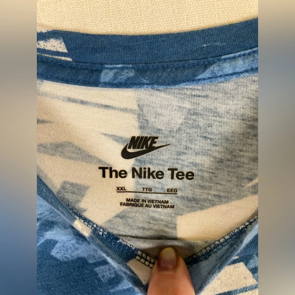 Nike The Nike Tee Blue All Over Logo Graphic T Shirt Men’s XXL Cotton